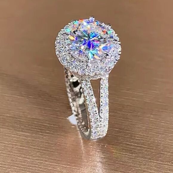 Stunning 3ct Round Cut Solitaire CZ Sterling Silver Ring New - Picture 1 of 8